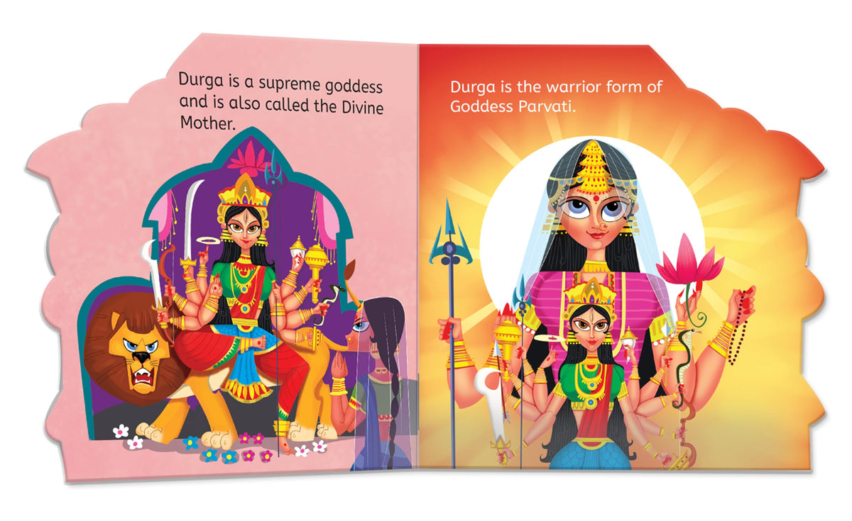 My First Shaped Board Book: Illustrated Goddess Durga Hindu Mythology Picture Book for Kids Age 2+ (Indian Gods and Goddesses)