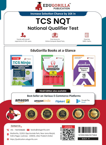 TCS NQT Book 2024 : National Qualifier Test - 16 Mock Tests (Part A and B) and 12 Sectional Tests (1000 Solved Questions) with Free Access to Online Tests