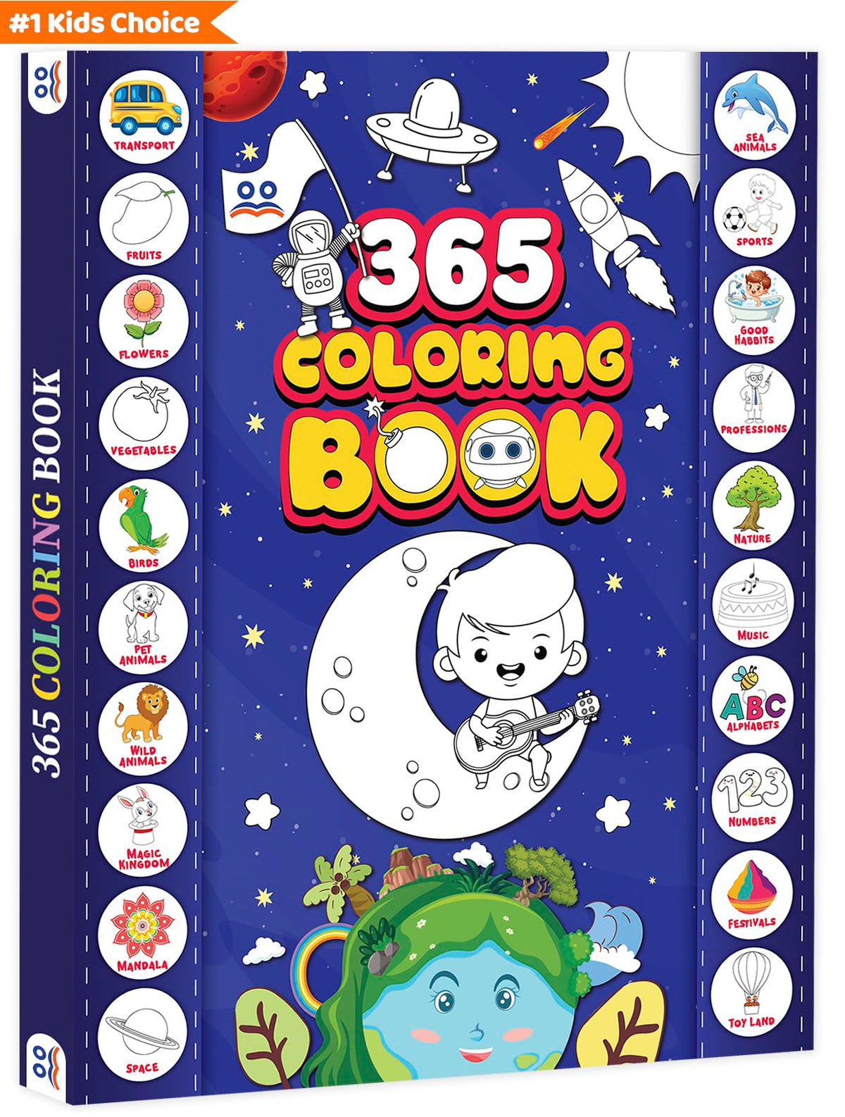 Colouring Book for Kids - 365 Colour Drawing Book | Premium Quality Coloring Book | Ages: 2 - 6 Years | Two Brothers Publications