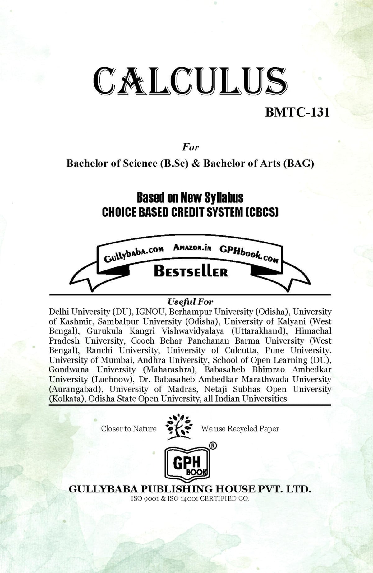 Gullybaba IGNOU BSCG 1st Sem BMTC-131 Calculus in English (Latest Edition)
