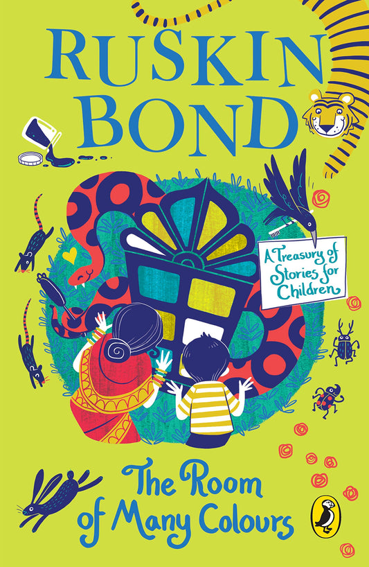 The Room of Many Colours: A Treasury of Stories for Children by Ruskin Bond for Ages 9 and up  an Illustrated Anthology including two new stories: 'The Big Race' and 'Remember This Day' by Ruskin Bond book cover