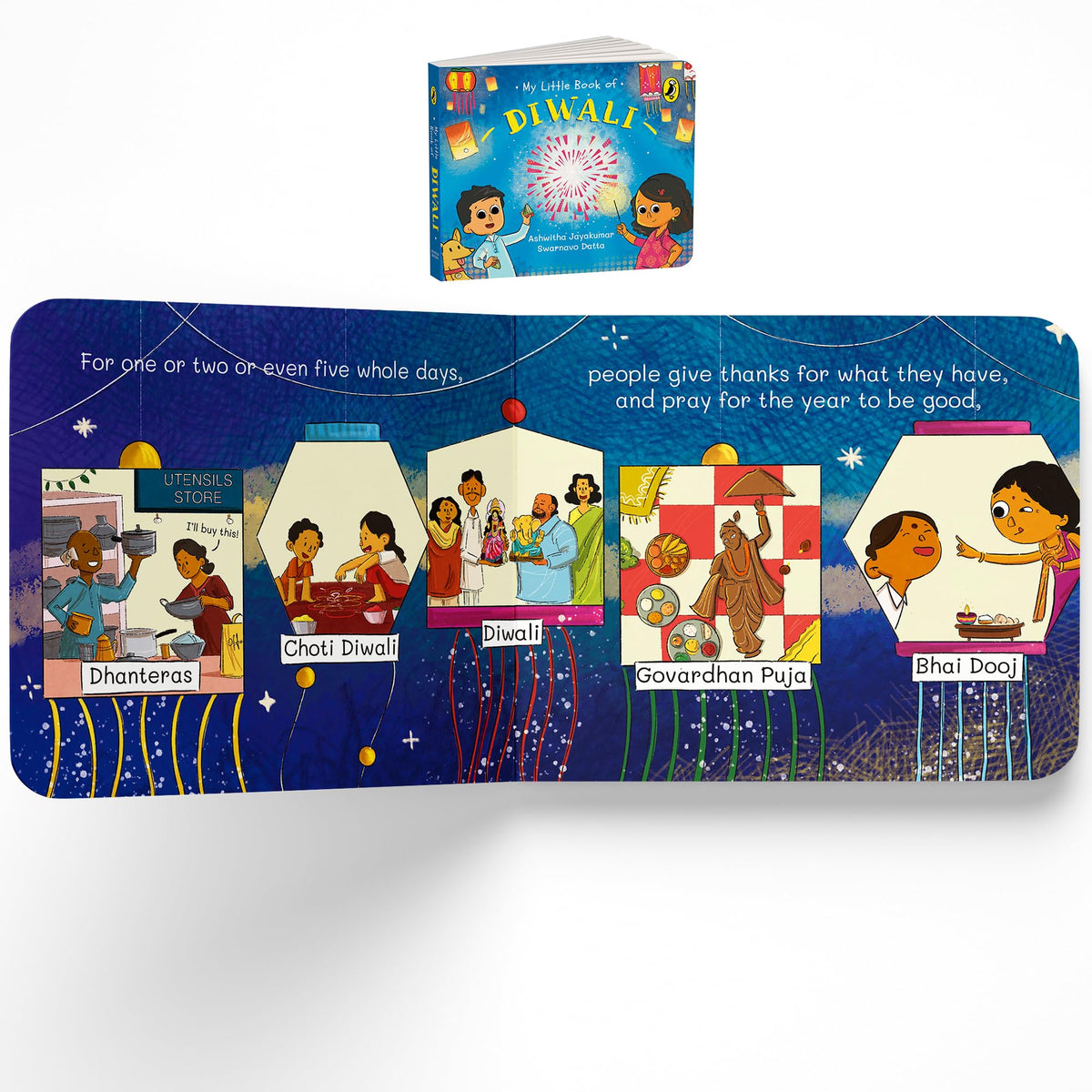 My Little Book of Festivals (Boxset) : Illustrated board books on the Indian festivals of Diwali, Holi and Navratri | Hindu mythology for kids age 3+