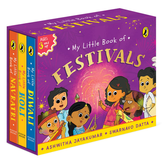 My Little Book of Festivals (Boxset) : Illustrated board books on the Indian festivals of Diwali, Holi and Navratri | Hindu mythology for kids age 3+