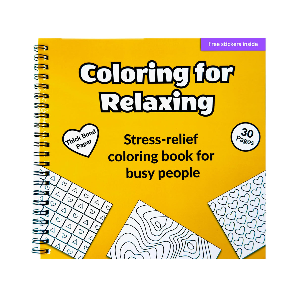 Coloring for Relaxing : Stress-relief premium quality easy coloring book for busy adults | Ages 3 to 70 | Premium 150GSM paper | Thick bond paper