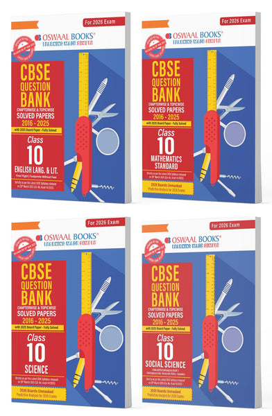 Oswaal CBSE Question Bank Class 10 Set of 4 Books Chapterwise & Topicwise Solved Papers For 2026 Board Exams