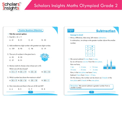 Scholars Insights Maths Olympiad Grade 2 – Paperback | Maths Olympiad Workbook for Class 2 | Competitive Exam Practice Book for IMO & School Olympiads | Grade 2 Maths Practice for Age 7–10