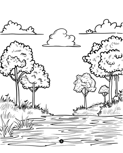 A Doodle Colouring Book of Magical Nature - A Joyful Art for Kids | Coloring Activity Book for Kids | Birthday Gifts for Kids, Boys & Girls, 5, 6, 7, 8 Years