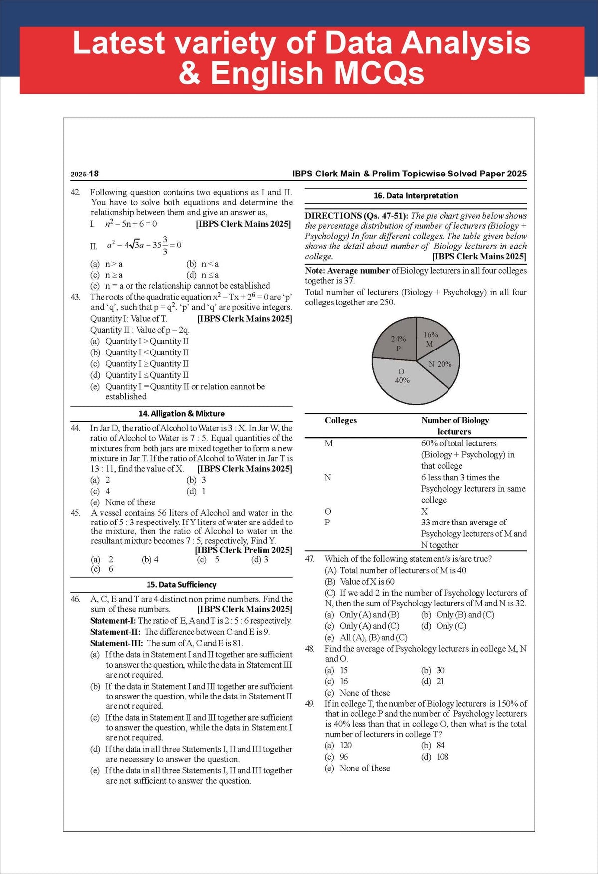 Disha IBPS Bank Clerk Guide for Preliminary & Main Exams with Chapter-wise PYQs 15th Edition | 42 Chapters | 4100+ MCQs | Fully Solved