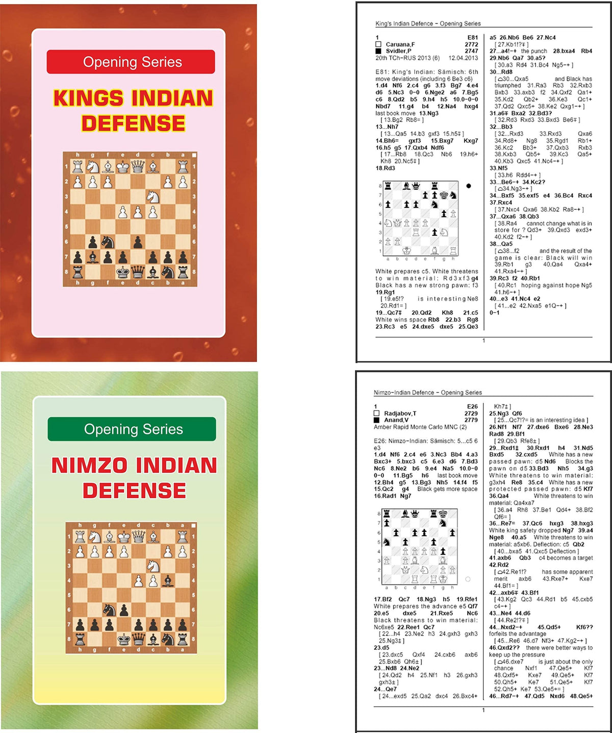 Chess Opening Series - French Defene, Sicilian Dragon, London System, Caro-Kann, King Indian, Nimzo-indian, Ruy-Lopez, Najdorf, Catalan, Sveshnikov - A set of 10 Books