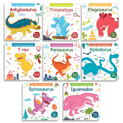 My First Dinosaur Board Books (8 Box Set) | Age 2–5 Years | Early Learning | Dino Gift Set For Kids | Preschool & Kindergarten | Latest Edition | T-Rex | Triceratops | Stego & Spino Saurus & More