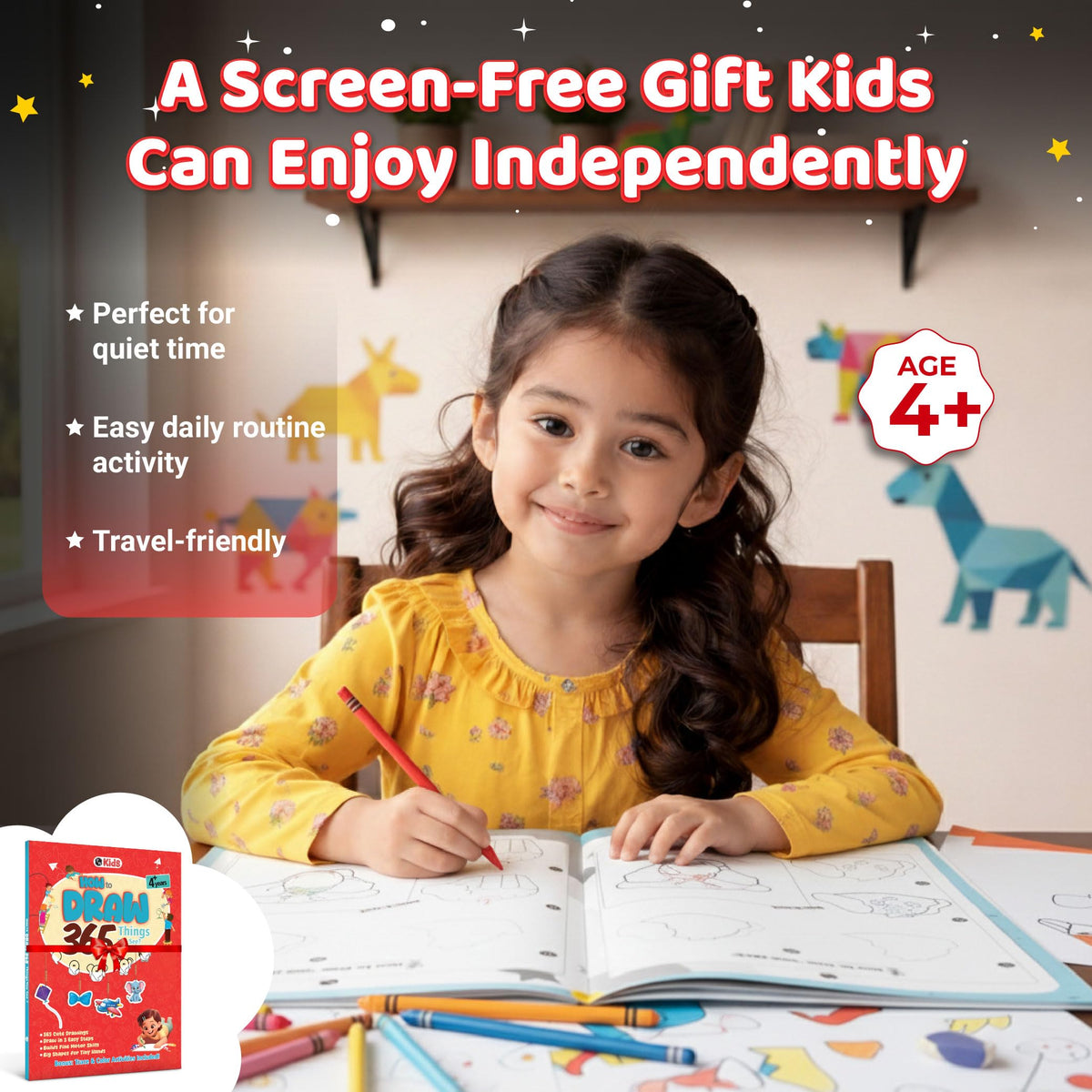 How to Draw Everything You See: 365 Drawing Book For Kids 4+ Years Old | Easy Step By Step Guide For Tracing & Coloring | Fun Themes-Animals, Fruits, Vegetables, Toys | Thoughtful Gift For Children