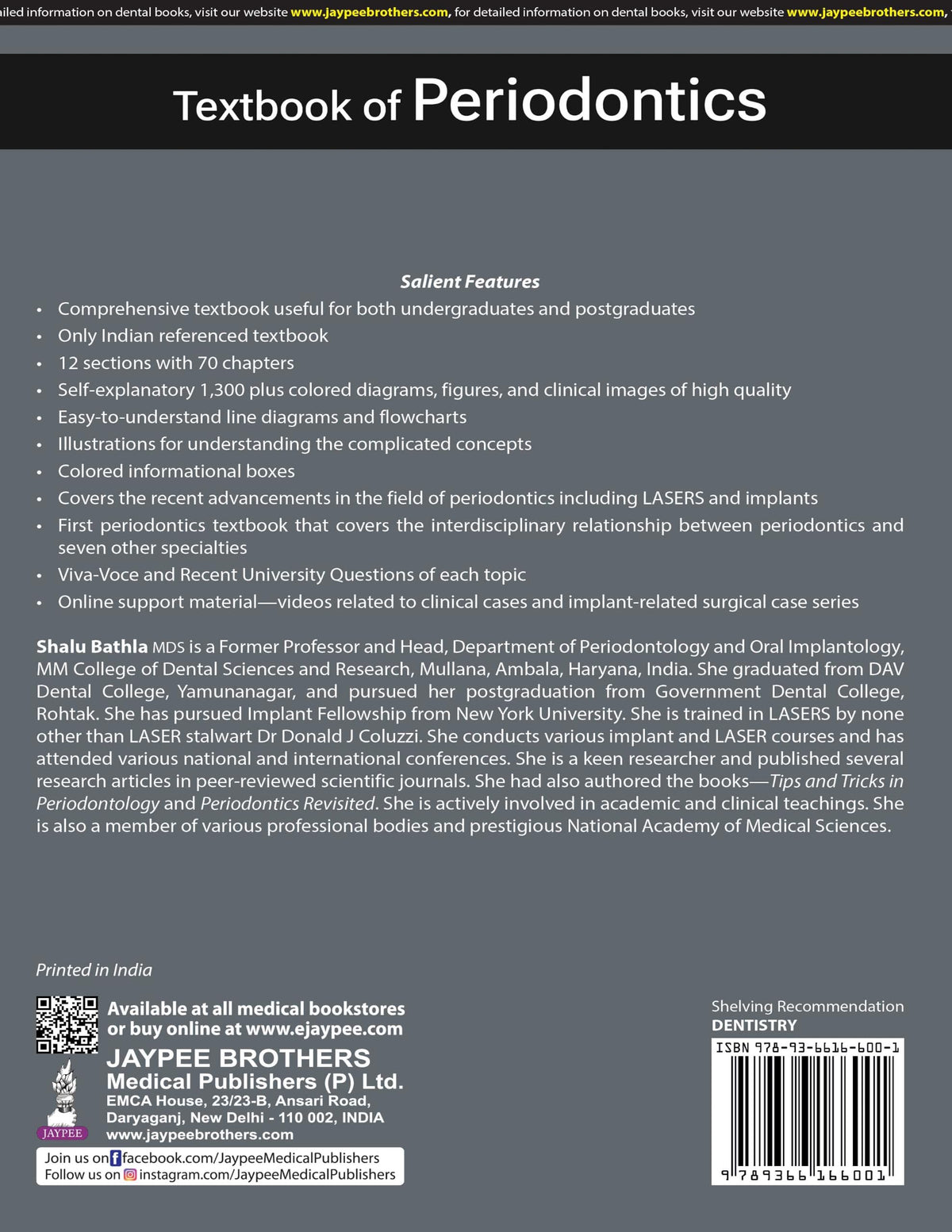 Textbook of Periodontics, 3/E for BDS Final Year and MDS Students | 1300+ Colored Images with GTR, Implant Surgery, Viva-Voce and University Questions: 1