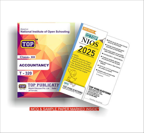 TOP NIOS Class 12 Accountancy T-320 English Medium Guide (Including Objective Type MCQs) | Updated with Latest Syllabus and Exam Pattern as per NIOS Latest Notification