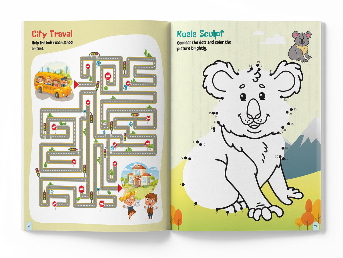 101 Brain Booster Activity Book | Fun Activity Book For Children | Puzzles, Games, Educational Activities | Ages 5 And Up