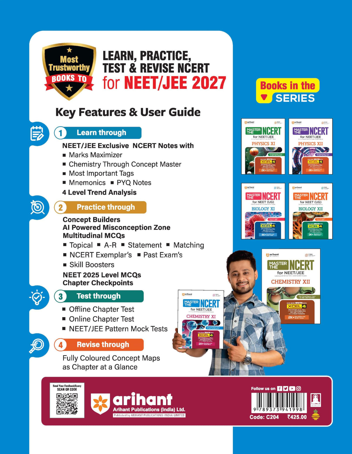 Arihant Master the NCERT Chemistry Class 11 | For NET, JEE & CUET 2026-2027 | Line by Line MCQs from Latest NCERT Book | NCERT-Based 2K+ MCQs, AI-Based Misconception Zone | Revised Edition 2026