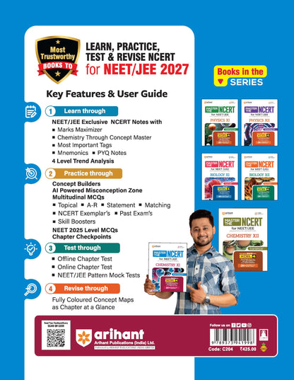 Arihant Master the NCERT Chemistry Class 11 | For NET, JEE & CUET 2026-2027 | Line by Line MCQs from Latest NCERT Book | NCERT-Based 2K+ MCQs, AI-Based Misconception Zone | Revised Edition 2026