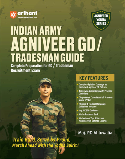 Arihant Indian Army Agniveer GD & Tradesman Recruitment Exam | Complete Syllabus Coverage, Chapterwise PYQs, Maths Formulas | English Medium