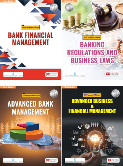 Macmillan Education – CAIIB Exam Combo Pack – 4 Books Revised 2026 edition: Advanced Bank Management, Bank Financial Management, Banking Regulations ... free digital flipbooks with every CAIIB book