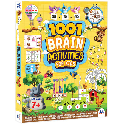 Activity Book for 7 + Year Old | Best Selling 1001 Brain Booster Activity Book for 7 Year Old | Kids Activity Book - Puzzle, Sudoku, Maze, Colouring, Dot To Dot, Matching, Seek & Find, Spot Difference