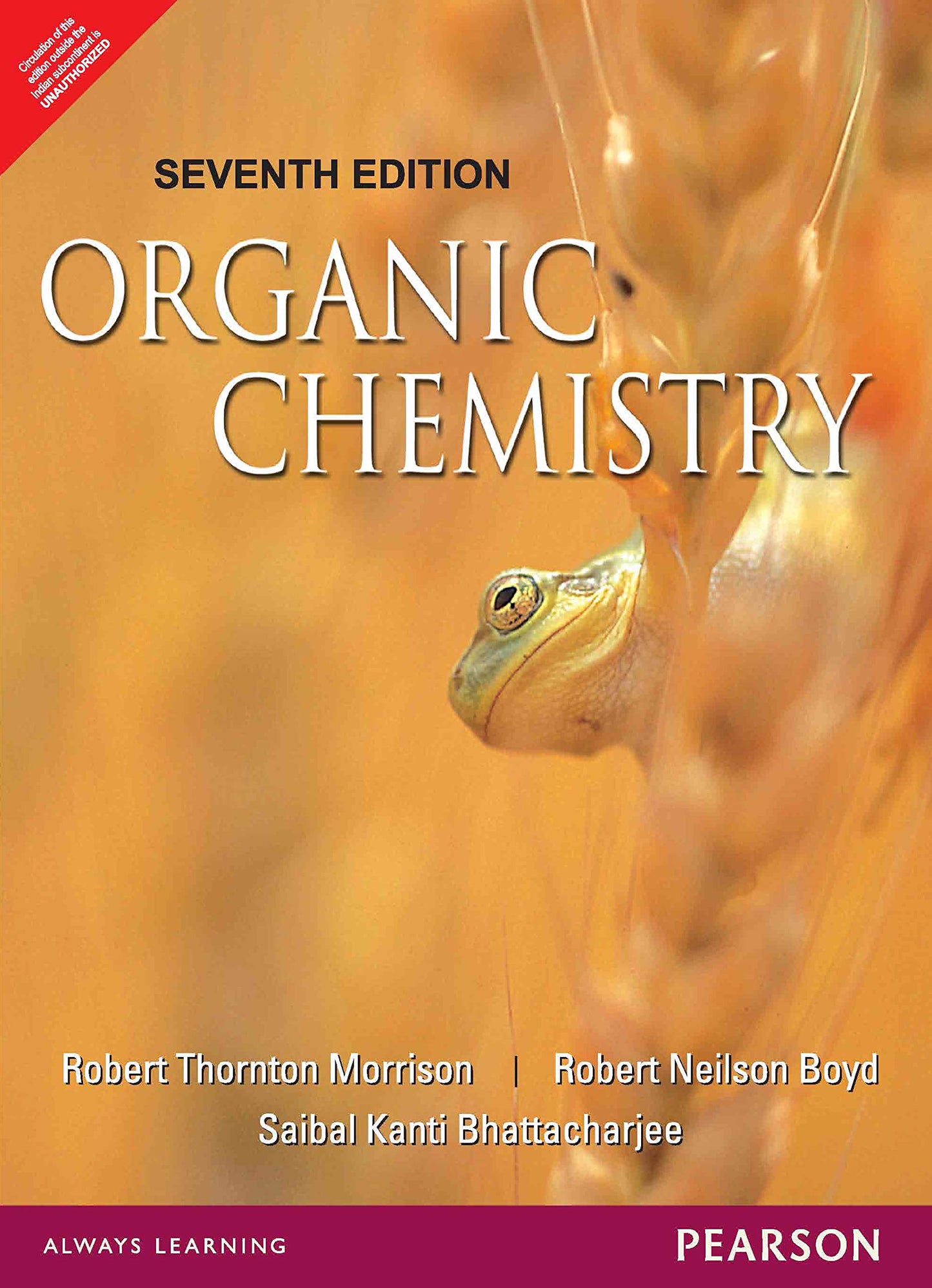 Organic Chemistry | Seventh Edition | By Pearson by Morrison Boyd & Bhattacharjee (Author) book cover