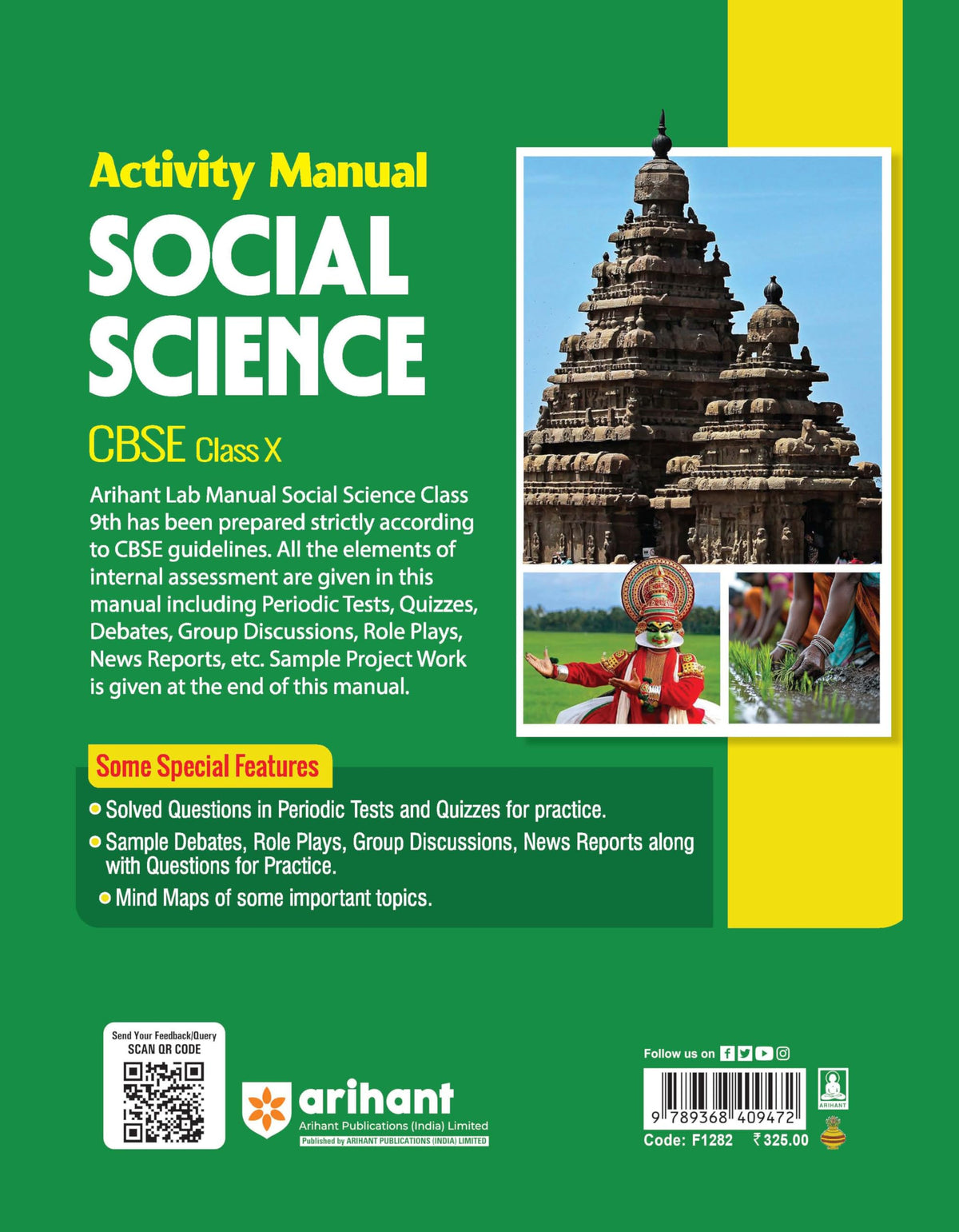 Arihant Activity Manual CBSE Social Science Class 10 | Edition 2025 | Includes Periodic Tests, Multiple Assessments (Debate, Role Play, Group Discussion, Concept Maps) & Project Work