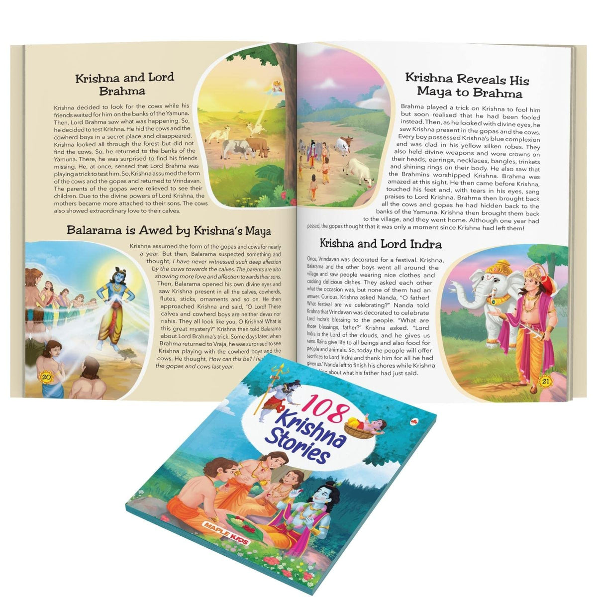108 Krishna Stories for Children (Illustrated) - Story Book for Kids - Hindu Mythology - Indian Gods & Goddesses - Bedtime Stories - 3 Years to 10 Years Old - English Short Stories for Children