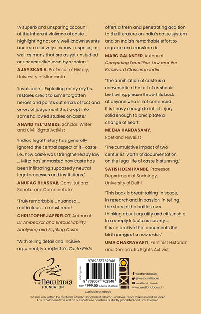 Caste Pride: Battles for Equality in Hindu India - Winner of the the Atta Galatta Bangalore Literature Festival (BLF) Book Prize 2023 for Best Non-Fiction - Winner of the Kalinga Literary Festival (KLF) Non-Fiction Book Award (2023- 2024)