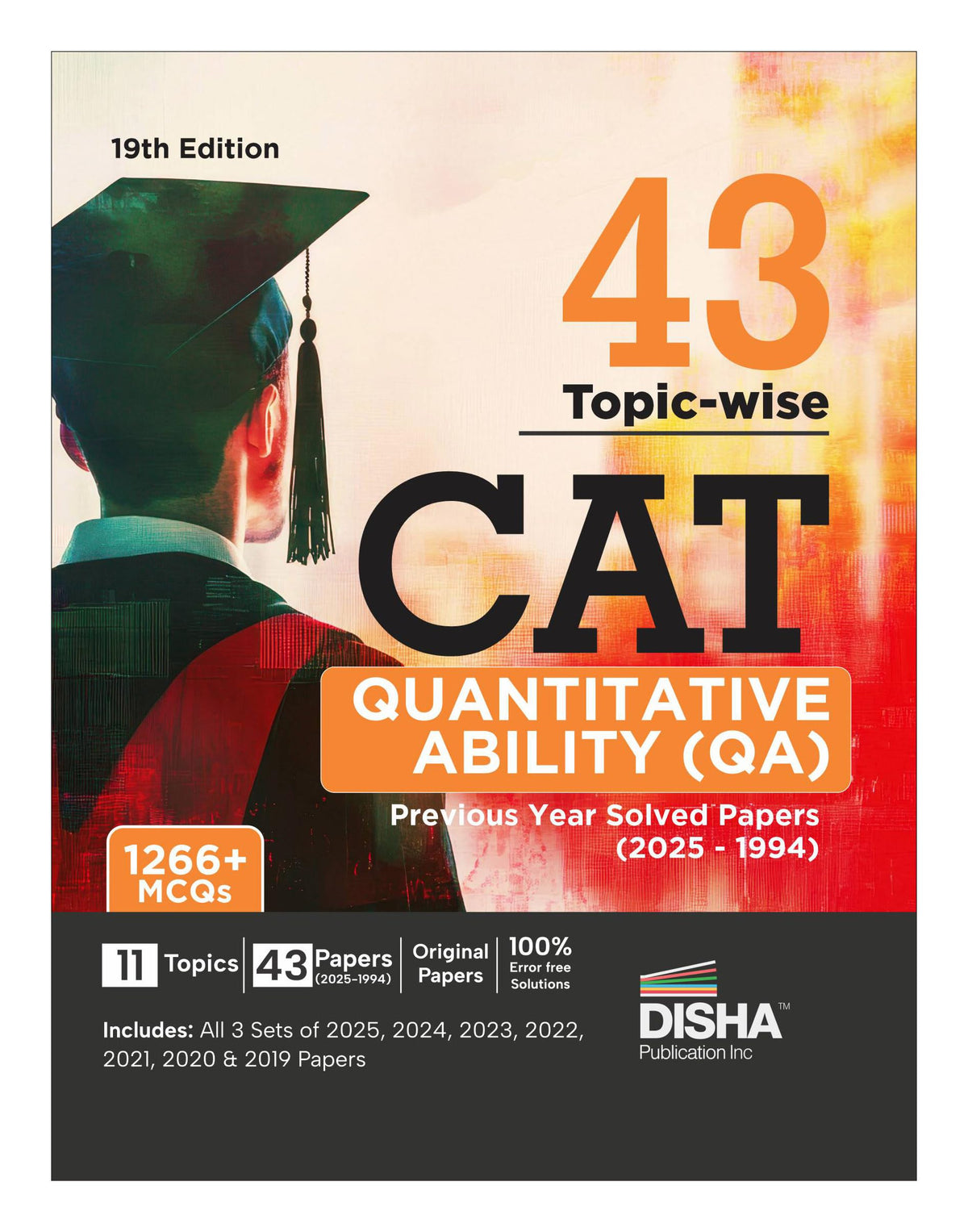 Disha 43 Topic-wise CAT Quantitative Ability (QA) Previous Year Solved Papers (2025 - 1994) 19th edition | Previous Year Questions PYQs for CAT 2026