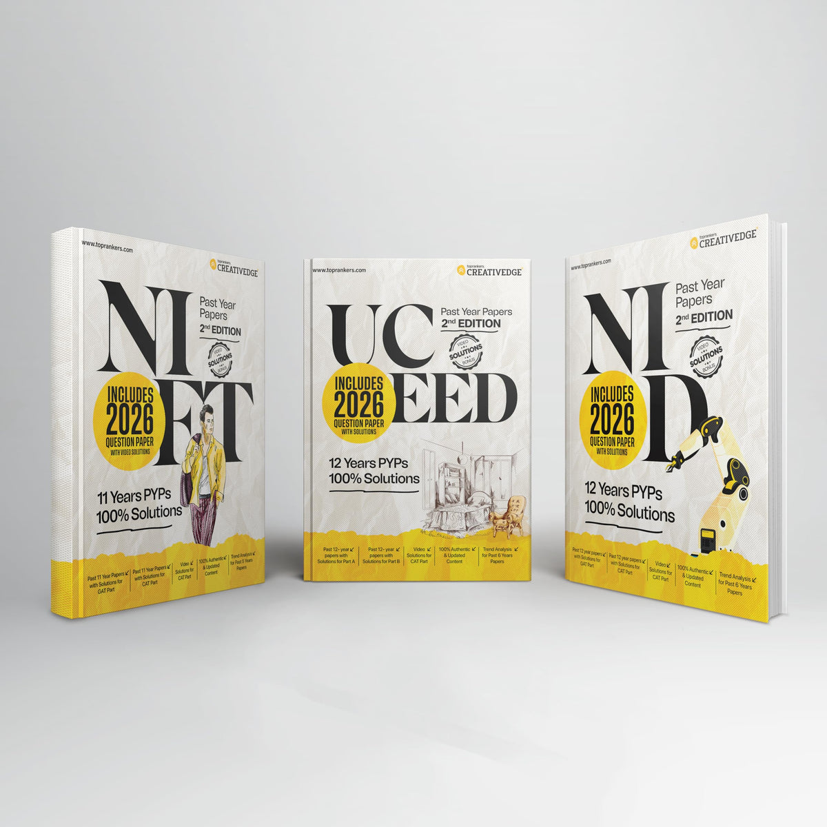 NID, NIFT, and UCEED Past Year Papers (Solved) | Includes 2026 Papers with solution | Complete Study Pack for Top Design Exams