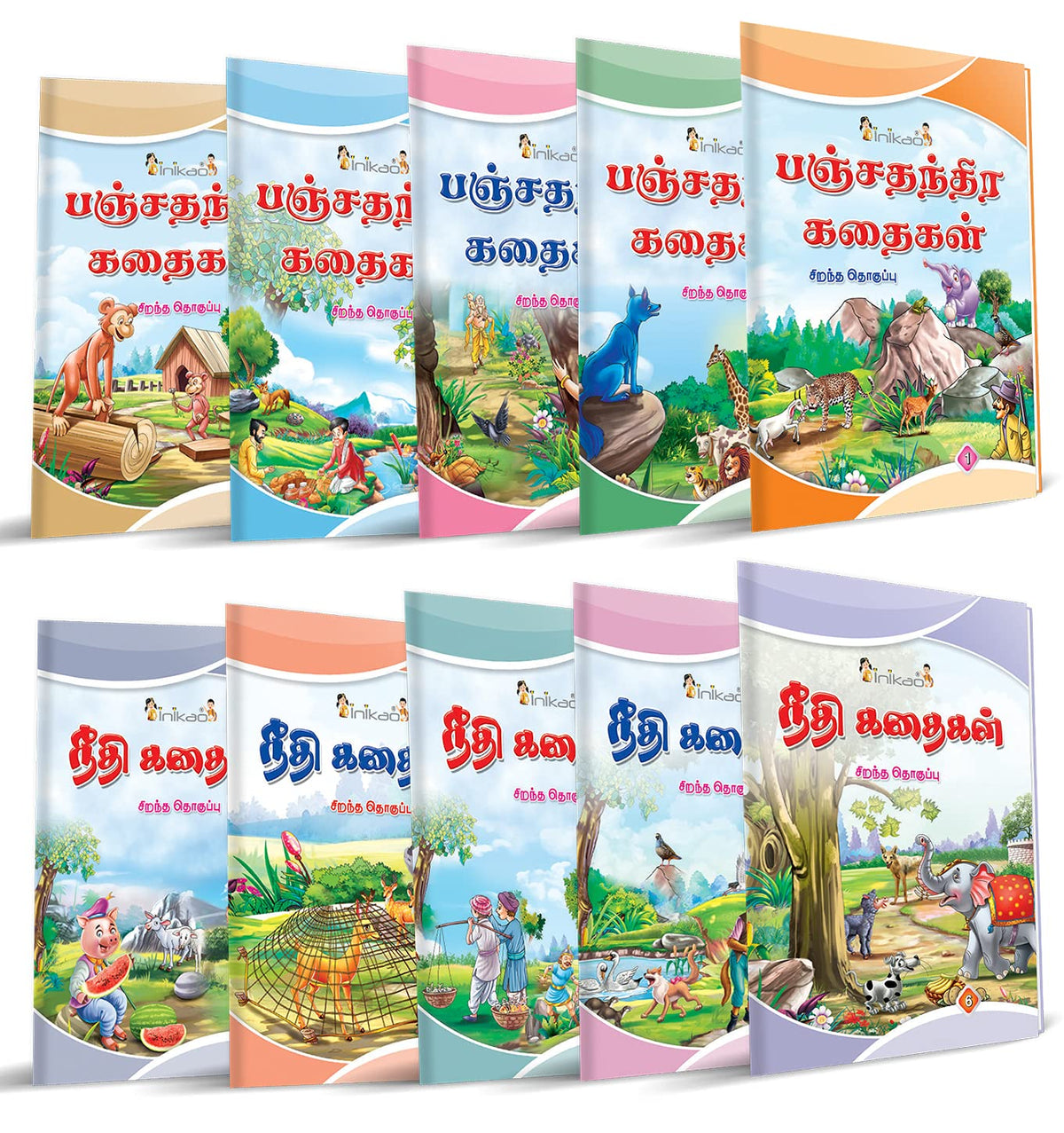 InIkao Story Books for kids in Tamil | 101 Illustrated Moral Tales | Pack of 10 Bedtime Stories Book Collection for Children Age 4+ (Moral Story Collections)