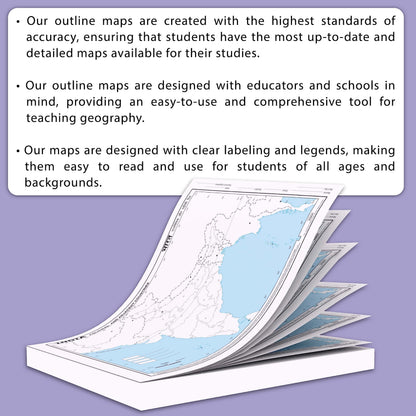 SMALL - 100 INDIA POLITICAL OUTLINE MAP FOR SCHOOL | 100 Tear-Out Sheets for Mapping and Charting Practice