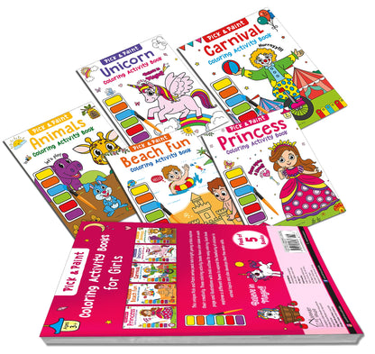 Pick & Paint - Coloring Activity Books for Girls (Pack of 5)