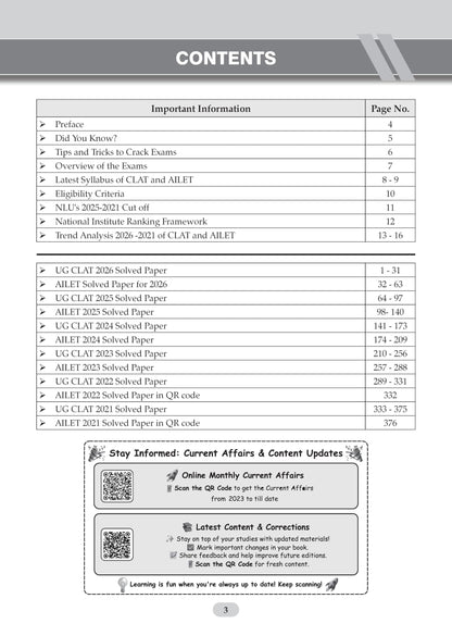 Oswaal CLAT (UG) & AILET | Year-wise | 10 Previous Solved Papers | (2021-2026) | For 2027 Admission Test