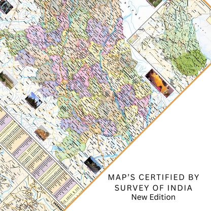 Editone International Uttar Pradesh Political State Map for Wall | Competitive Exam Preparation for UPSC, IAS, IPS, with Non-Laminated Paper Print (40 x 28 inch) in English Medium