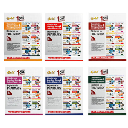 Gold D.Pharm 2nd Year Chapterwise Question Bank & Solved Papers | English Edition, Set of 6 Books | ER 2020 PCI Syllabus | GBDPE-2 | Diploma Pharmacy Exam Practice (Updated Edition 2026)