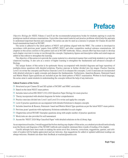 Pearson Objective Biology for NEET - Vol - II 2027 | Includes 2026 NEET cancelled paper & re exam paper | 9500 + MCQs| 2 mock test paper|NEET and NCERT curriculum