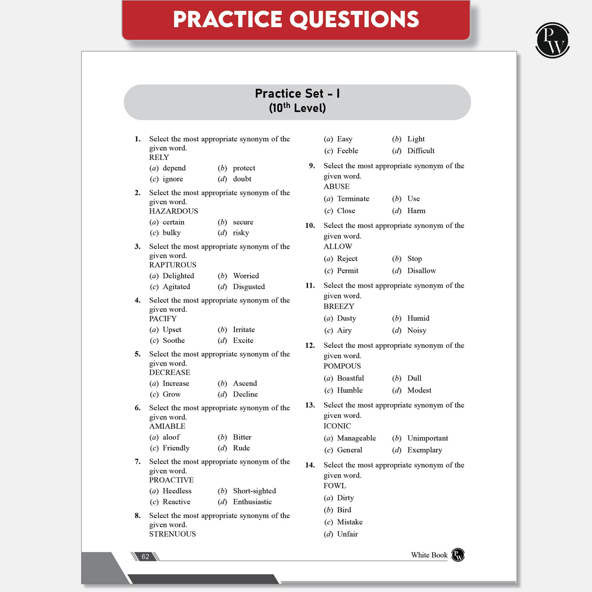PW White Book of English Vocabulary June 2025 Edition By Bhragu Sir For SSC CGL, CHSL, MTS, CPO, GD, Banking, Defence, Teaching & Other Competitive Exams (Bilingual) [Paperback] Bhragu Kulshrestha