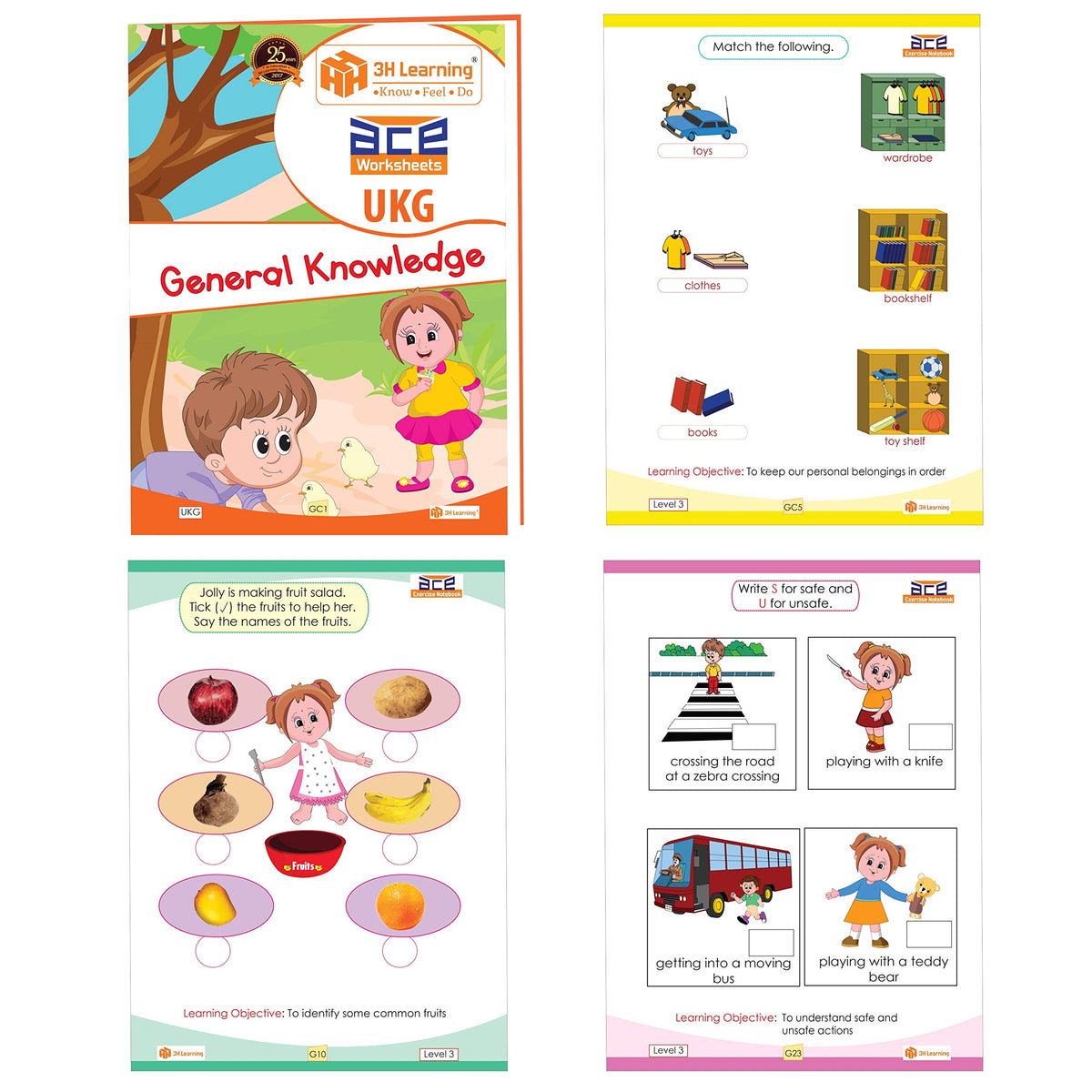 UKG Kids 284 Page 3 CBSE Books Early Learning Activity Skill Worksheets All in One English Maths GK / EVS Fun Coloring Pre School KG 2 Montessori 4-6 Yrs Upper Kindergarten Children Workbooks Kit set