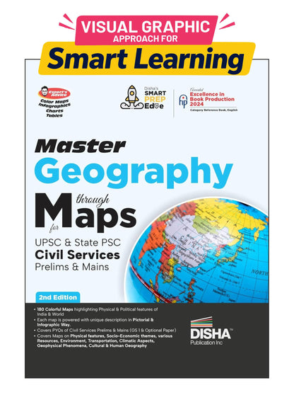 Disha Master Geography through Maps for UPSC & State PSC Civil Services Prelim & Main Exams 2nd Edition | Previous Year Questions PYQs | 180 Maps 4 ... Advice, Infographics, Charts & Tables