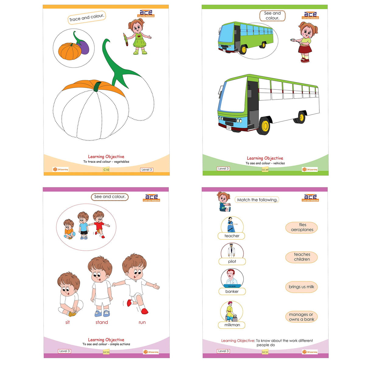 UKG Kids 284 Page 3 CBSE Books Early Learning Activity Skill Worksheets All in One English Maths GK / EVS Fun Coloring Pre School KG 2 Montessori 4-6 Yrs Upper Kindergarten Children Workbooks Kit set