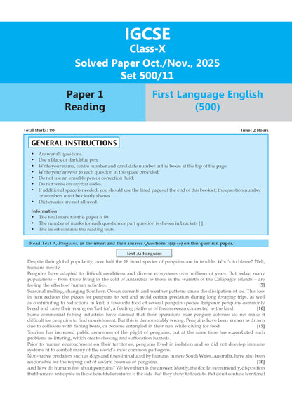 Oswaal IGCSE First Language English (Papers 1,2,3,4) Core & Extended | Topical Past Solved Papers (2016-Oct.-Nov., 2025) | For 2026 Exam | Aligned with Cambridge IGCSE™ Coursebook | with Oswaal AI