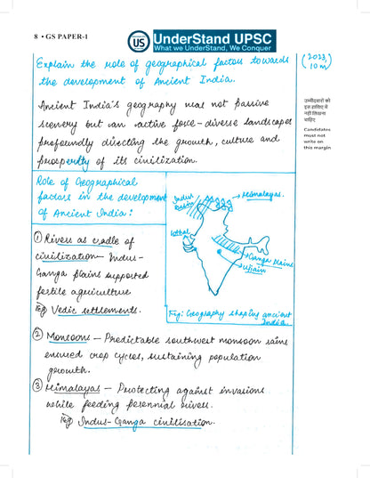 UPSC Conquer Mains PYQs 300+ Handwritten Notes Model Answers Book for UPSC CSE & State PSC Main Exam 2026 | 10 Year Exams PYQ GS General Studies Paper 1, 2, 3, 4 | Diagrams, Maps (in English) 2025-26