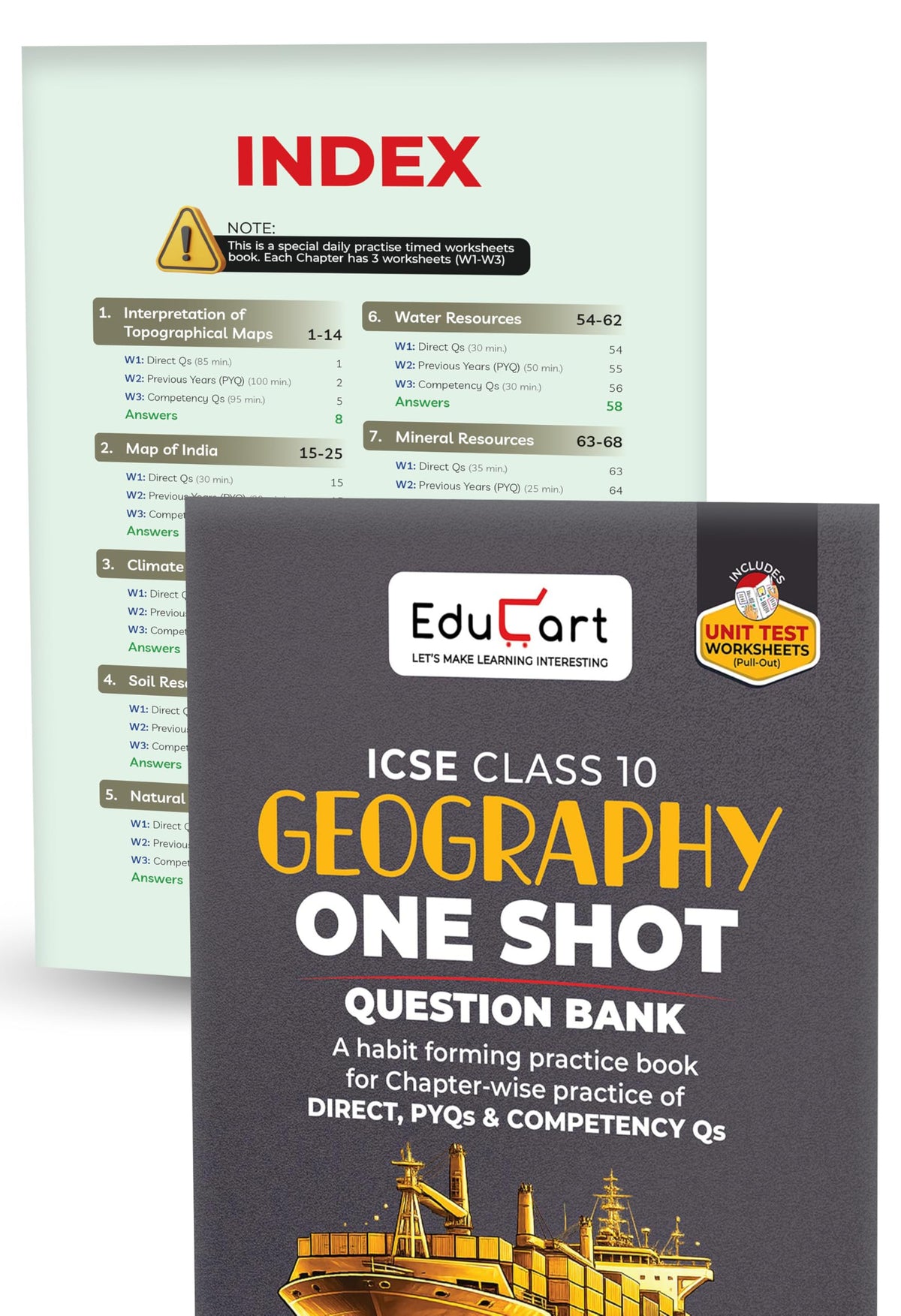 Educart ICSE Class 10 One Shot Question Bank 2027 (Set of 8 Books) | Physics, Chemistry, Maths, Biology, English 1 & 2, Geography, History & Civics | 2026–27 Exam