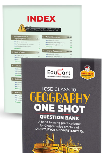 Educart ICSE Class 10 One Shot Question Bank 2027 (Set of 8 Books) | Physics, Chemistry, Maths, Biology, English 1 & 2, Geography, History & Civics | 2026–27 Exam