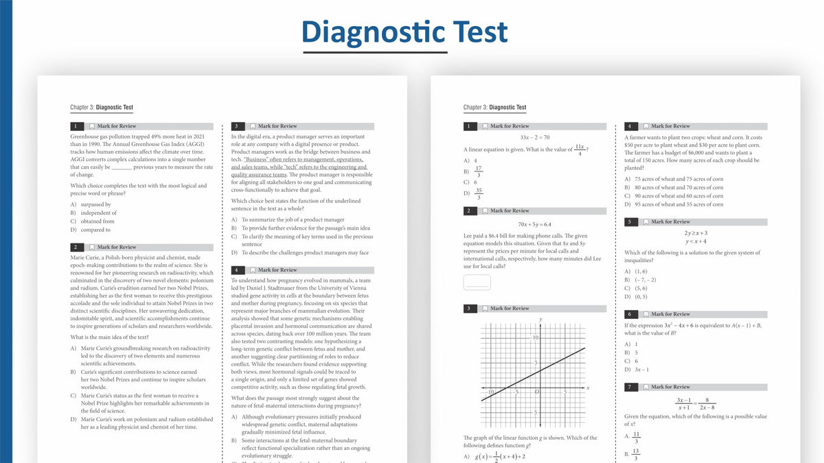 Digital SAT Complete Prep: Reading & Writing + Math with 1000+ Practice Questions, Full-Length Tests, and Detailed Explanations (Set of 2 books)