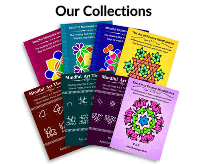 Mindful Kolam Art Volume 5 | 50 Step-by-Step Sikku Kolam and Muggulu Designs with 6 Dots | Rangoli Drawing and Coloring Book with Practice Grids | Art ... for Adults and Kids (Mindful Art Therapy)