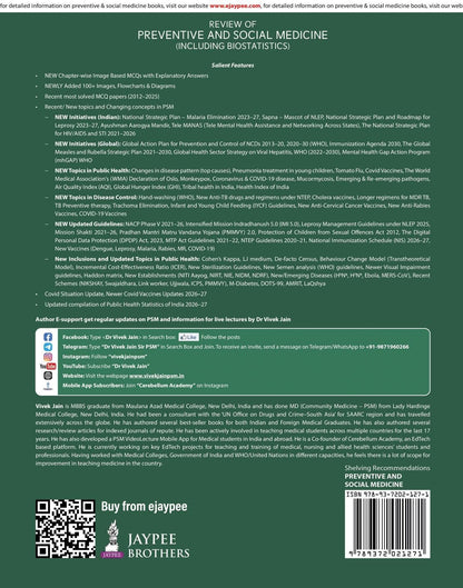 Review of Preventive and Social Medicine (Including Biostatistics), 16/E - A must have PSM book for NEET PG, INI-CET and FMGE | PYQs (2005-2025) and Image-Based MCQs (2012-2025): 1