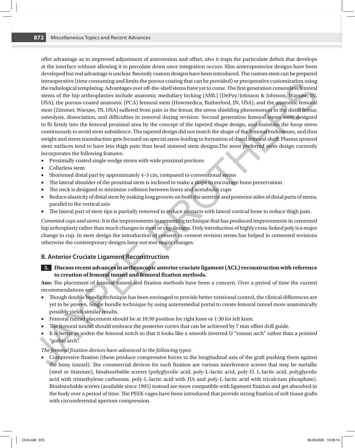 Postgraduate Orthopedics: An Exam Preparatory Manual, 4/E for MS and DNB Orthopedics Postgraduates | 15 Years of Solved DNB Theory Questions in a Chapter-wise Question and Answer Format: 1