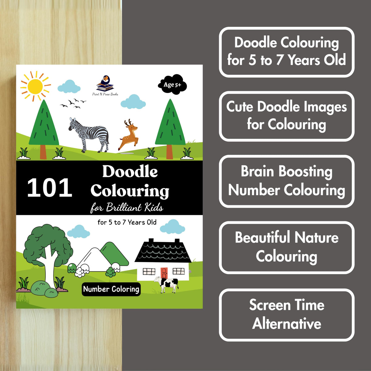 101 Doodle Colouring for Brilliant Kids - 5 to 7 Years Old - Number Coloring | Painting & Drawing Activity Book | Birthday Gifts for Kids, Boys & Girls, 5, 6, 7 Years