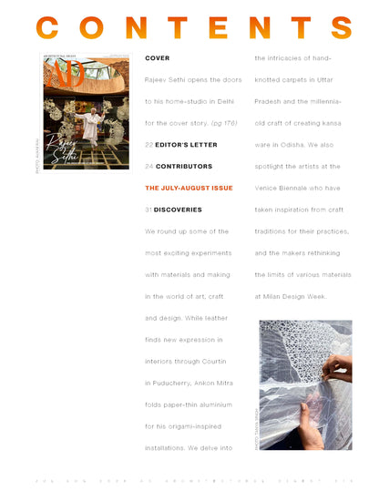 AD Architectural Digest India - July - August 2026 - Rajeev Sethi - The Architecture of Craft Memory